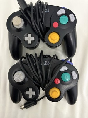 Nintendo GameCube OEM Original Controller Black Lot of 2 TESTED