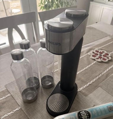 PHILIPS Sparkling Water Maker Soda Maker Soda Streaming Machine & 3 Bottles