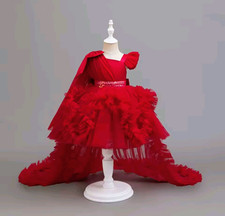 Sweet Lace Mesh Fluffy Trailing Princess Dress