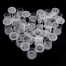 Tattoo Ink Cups 300PCS 14mm Medium Disposable Pigment Caps with Base... 