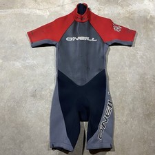 O Neill Reactor 2/1 Youth Large Short Sleeve Spring Wetsuit Red Gray