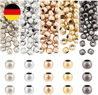 300 Stk. Großes Loch Kunststoff-Perlen, 10x8mm Rondelle Europäische Perlen Glatt