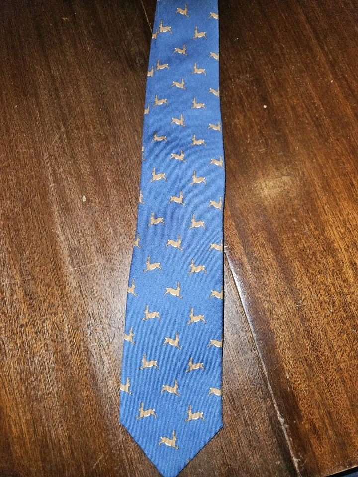 CHARLES TYRWHITT Men's Wool Tie Blue Animal Kangaroo 58" L x 3.5" W - Image 2 of 4