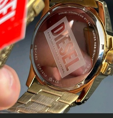 DIESEL DZ-1952 Quartz Analog Gold Stainless Steel Watch JAPAN for