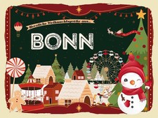 Holzschild 30x40 cm Weihnachtsgrüße aus BONN Weihnachten Deko Geschenk Holz Schi