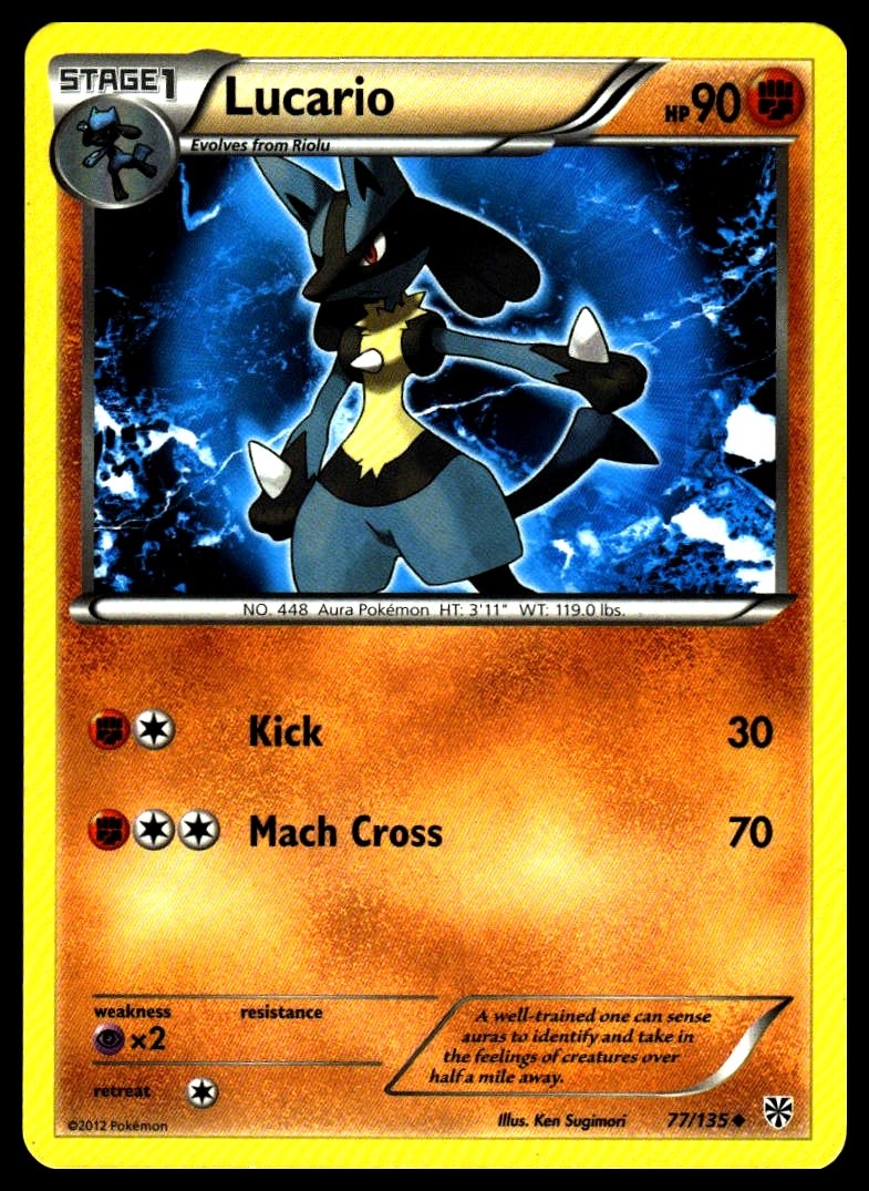 Lucario #77/135 Plasma Storm Near Mint or Better - Pokemon Card