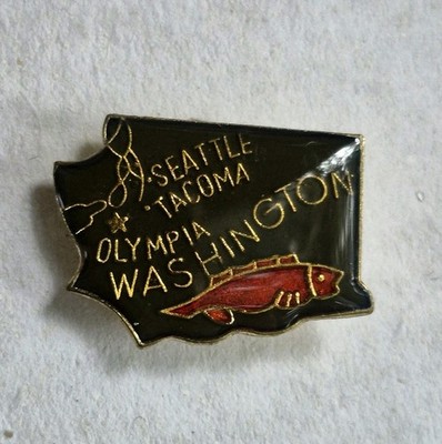 VTG State of Washington Seattle Tacoma Olympia Pin Travel 80's Souvenir NOS