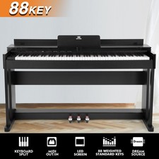 Black 88Key Full Size Weighted Hammer Action Digital Piano Keyboard with 3-Pedal