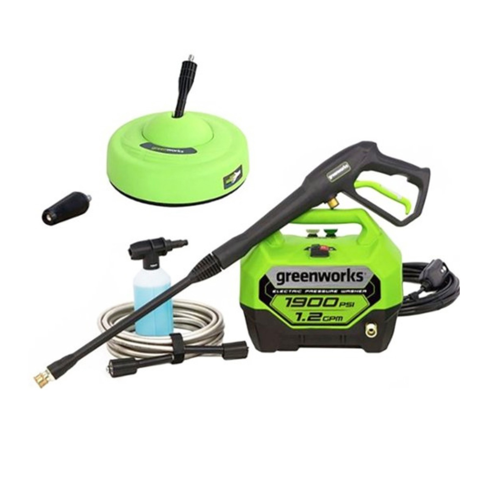 Greenworks 1900 PSI Corded Electric Pressure Washer Plus 11 inch Surface Cleaner