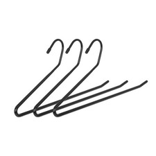 Non-Slip Open-Ended Steel Pant Hanger Black Chrome 3 Pack