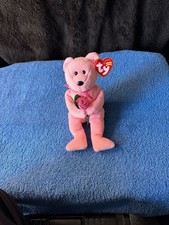 Ty Beanie Baby Mom-e 2005 Pink Mother's Day Bear Holding Pink Rose