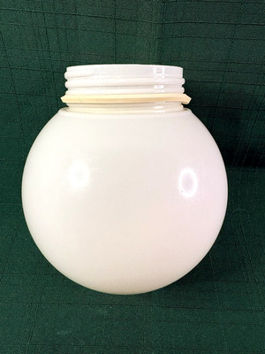 VTG 6.5'' White Plastic Light Shade Globe with 3 1/4  Threaded Fitter Neck 1980s
