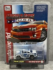 Auto World XTraction Ultra-G Muscle Cars USA 1955 Chevy Bel Air Slot Car Blue