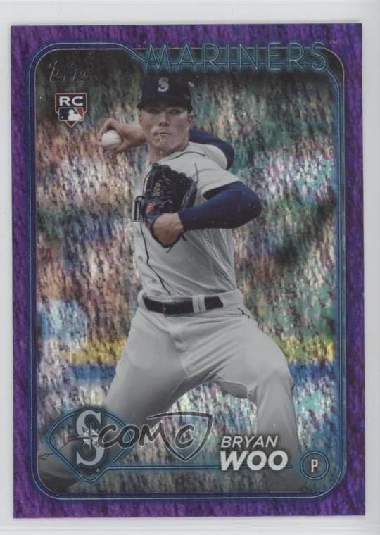 2024 Topps Series 1 Purple Holofoil 8/799 Bryan Woo #12 9e1