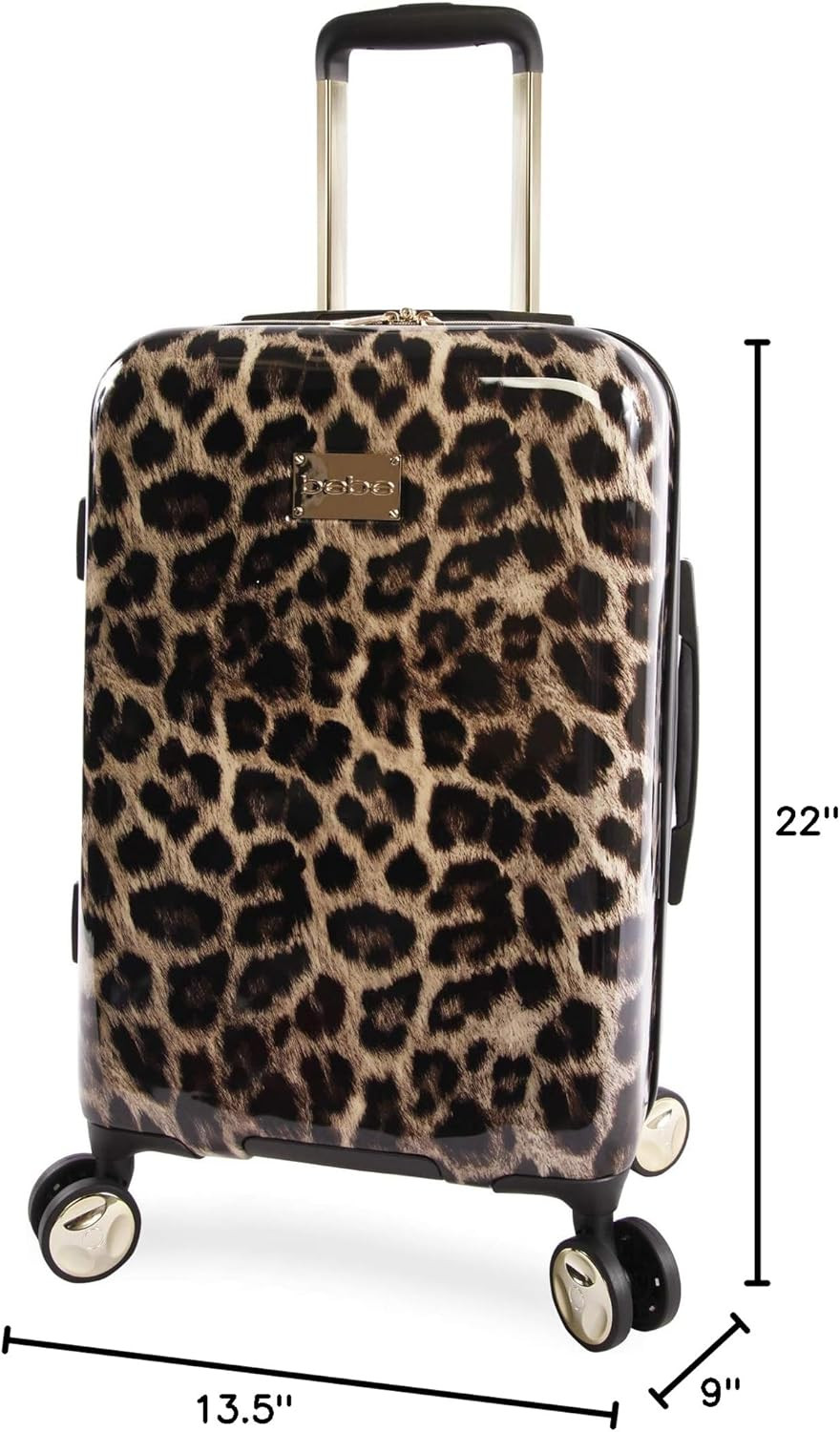 Adriana 21" Leopard Hardside Spinner Luggage with Telescoping Handle