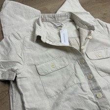 NWT Outerknown Organic Cotton Linen Utility Straight Leg Jumpsuit in Natural