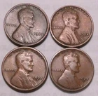 1923 P 1924 P 1925 S 1927 D Lincoln Wheat Cent Penny - 4 Coins