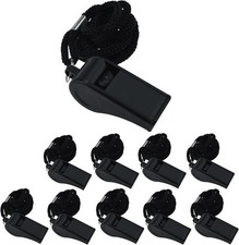 Lot of 10 Plastic Whistle  Lanyard Emergency Survival for Referees, Outdoor