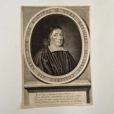 1678 Engraving of John Collins – English Mathematician & Newtonian Correspondent