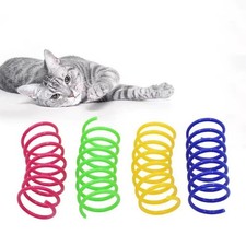 20 pack color plastic spring cat toy color spring jumping cat toy scratch-resist