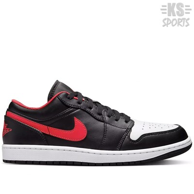 Air Jordan 1 Low 'White Toe' Black Fire Red Men's Lifestyle Shoes