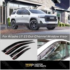 Out-Channel Vent Visors Rain Window Wind Guard Deflectors For GMC Acadia 2017-23