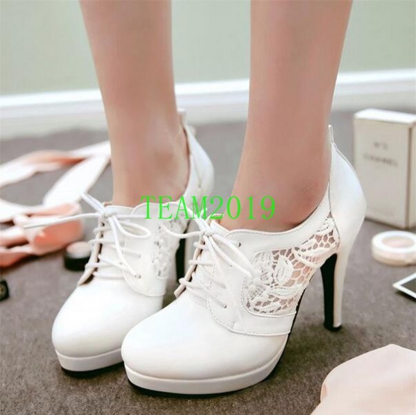 Hot Womens shoes High Heels Round Toe Lace Up Platform Ankle Boots Wedding shoes Hot Womens shoes High Heels Round Toe Lace Up Platform Ankle Boots Wedding shoes