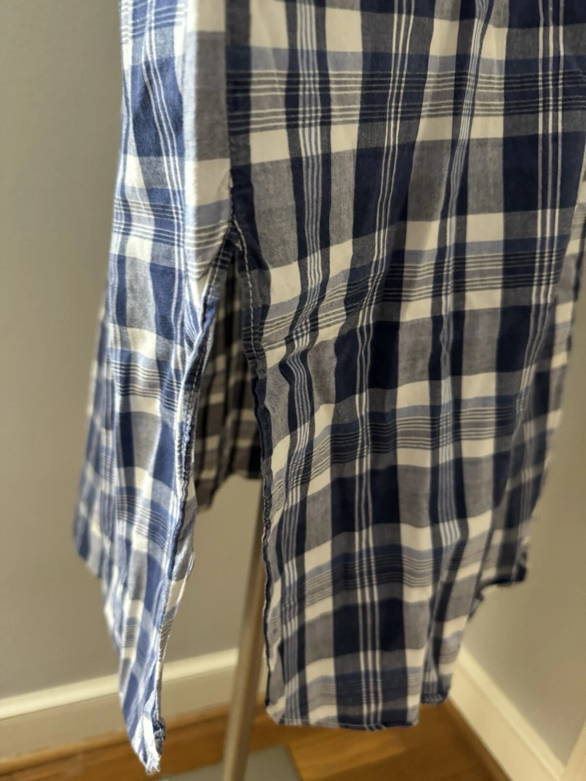 UNDERCOVER Camicia da notte donna Victoria’s Secret vintage etichetta oro blu a quadri camicia abito L