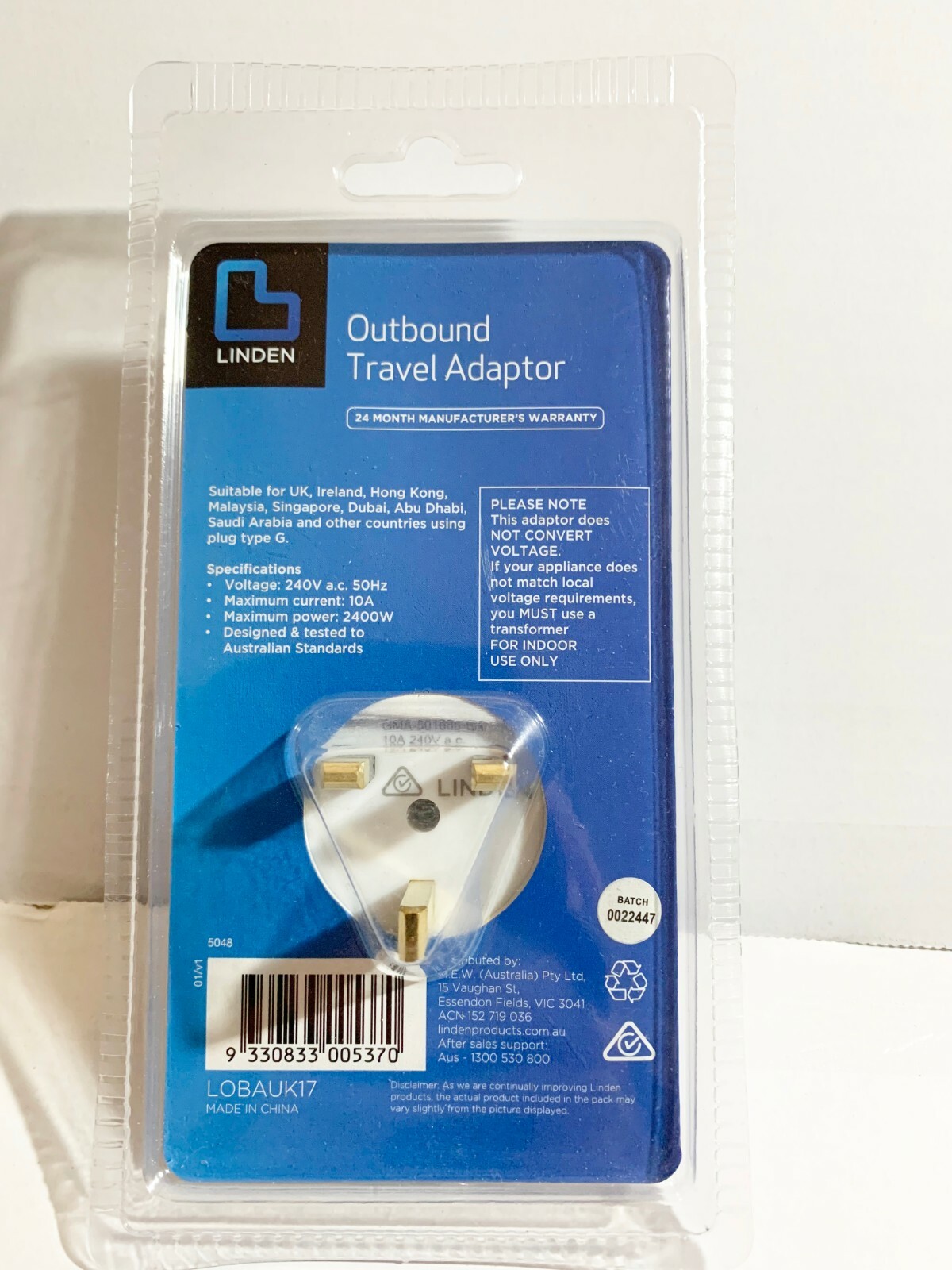 Outbound UK Adapter TYPE G Travel Accessories Power Plug Ireland Hong