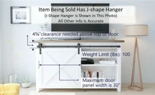 SMARTSTANDARD 5FT Mini Cabinet Sliding Barn Door Hardware Kit - J - Shape Hanger