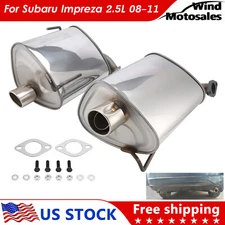 2X Stainless Steel Exhaust Muffler Direct Fit For Subaru Impreza 2.5L 2008-2011