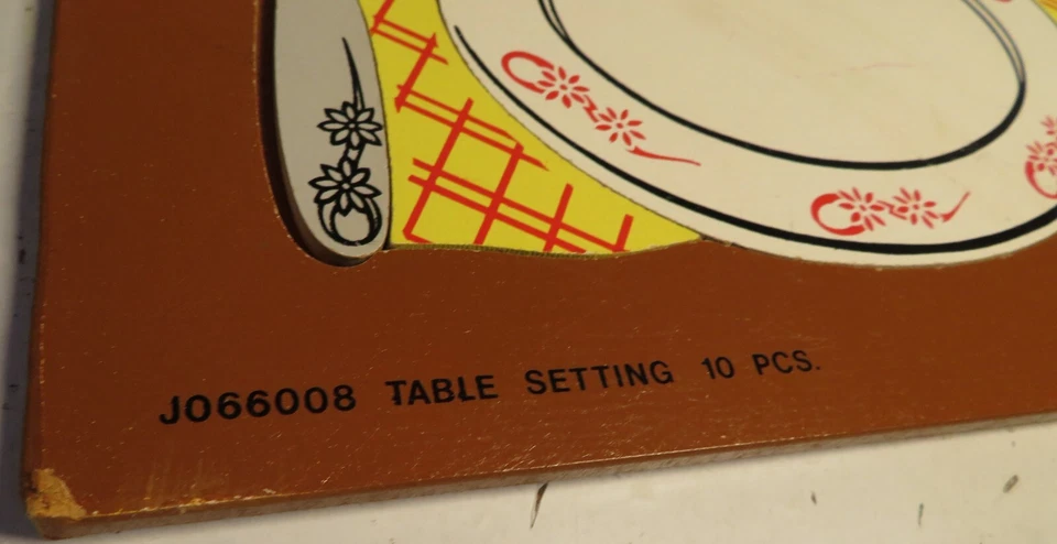 RARE 1983 The Judy Company J066008 Place Table Setting 10 pc Instructo Wood Tray - Image 3 of 4