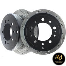 Rear Vented Disc Brake Rotors Drilled & Slotted 2PCS for Lexus LX470 07-98 329mm