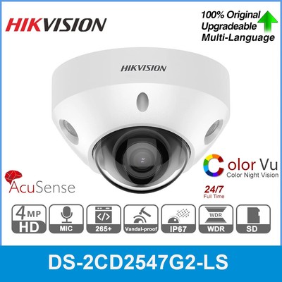 Hikvision DS-2CD2547G2-LS 4MP Full Color ColoVu IP Dome camera Built-in Mic PoE