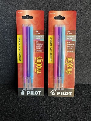 NEW Pilot Ink Refills Frixon Erasable Gel Ball Pens Pack Of 6 Assorted 77336