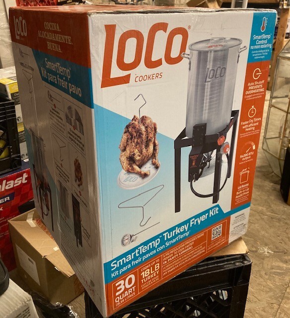 Turkey Fryer Kit Fish LoCo Cookers 30 Qt Deep Fryer Stainless Steel NEW