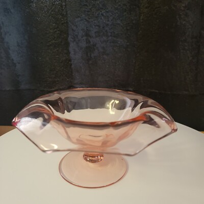 Vintage Pale Pink Octagonal Glass Dish Vintage Pale Pink Octagonal Glass Dish