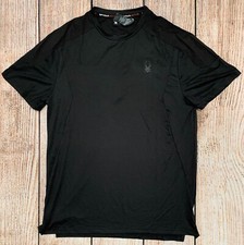 NWT Medium Spyder Active PROWEB Men's Black Stretch Short Sleeve Tee T-Shirt