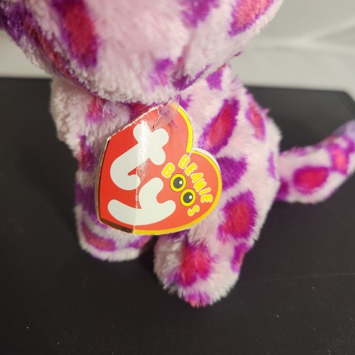 Ty Beanie Boos Pink Leopard Glamour Cat 6” Plush Stuffed Toy With Hangtags - Picture 3 of 6