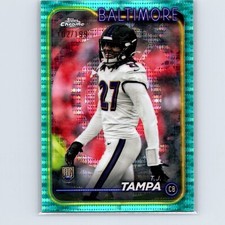 2024 Topps Chrome Football T.J. Tampa RC #255 Aqua Sonar #'d /199 Ravens
