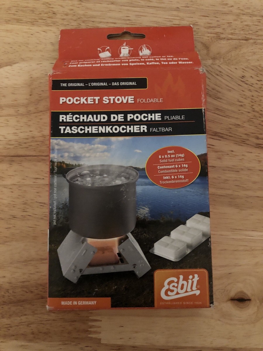 NEW Esbit Folding Pocket Stove w/6 Solid Fuel Tablets Ultralight/Tiny/Adjustable  | eBay