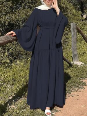 Ramadan Muslim Dress Flare Sleeve Clothing Dubai Kaftan Muslim Dresses Robe  | eBay