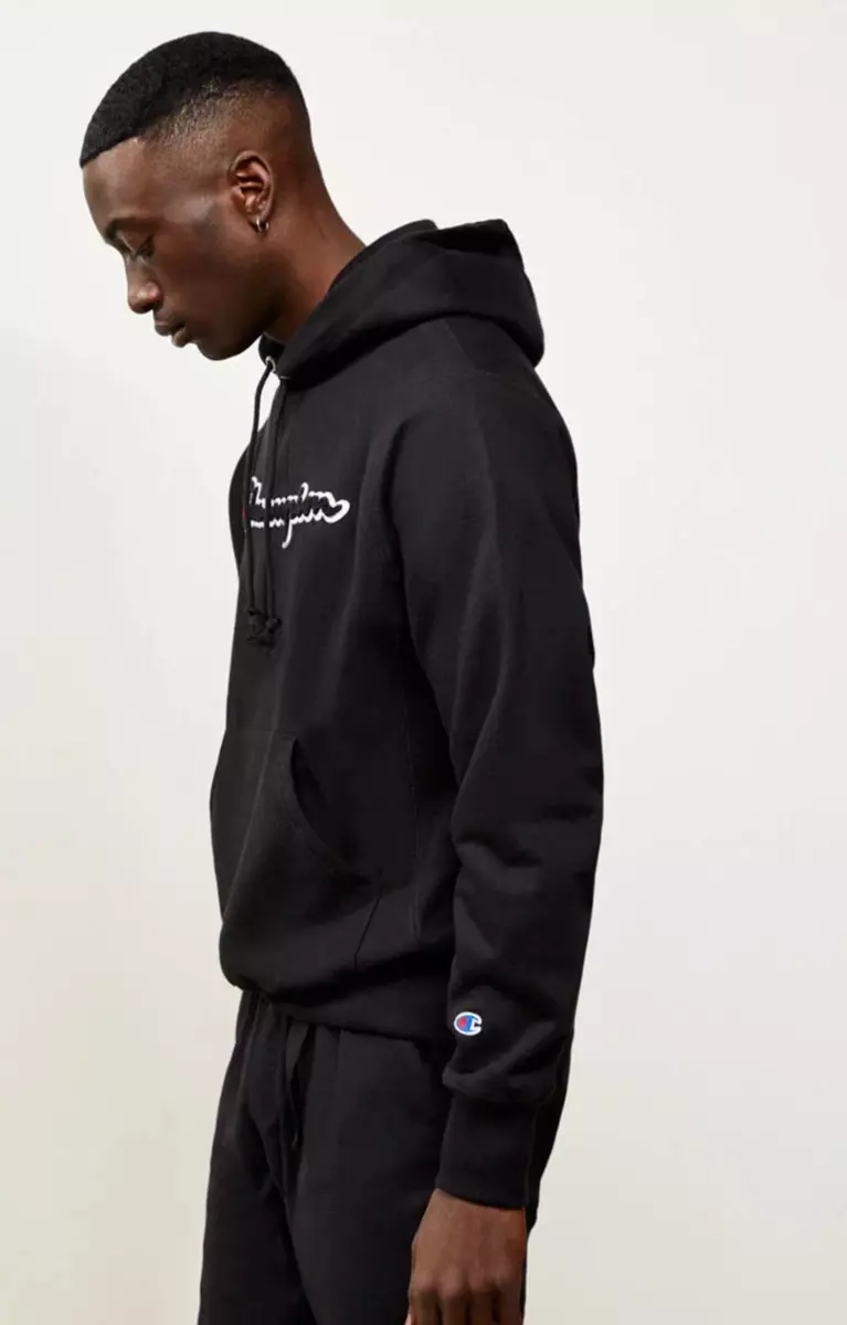 Champion reverse weave pullover hoodie clearance with chenille champion script logo