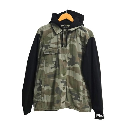 Topshop Camouflage Hoodie Denim Jacket Unisex Size US 10