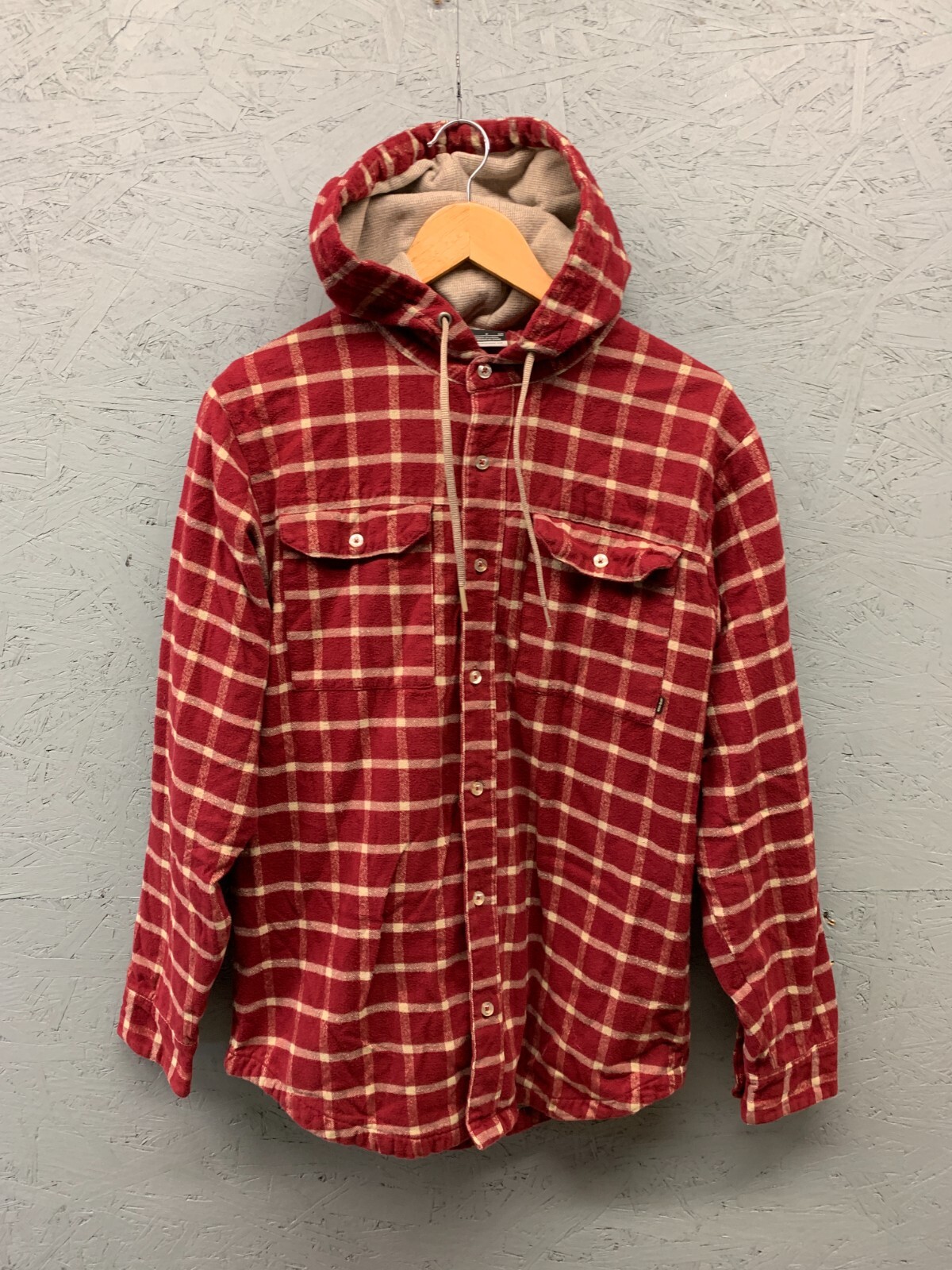 SACAI X NIKE Nike 6.0 Camicia in flanella con cappuccio uomo piccola rossa a quadri cotone con bottoni
