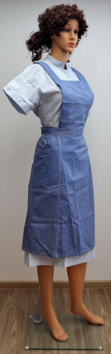 vintage Schwesternoutfit Gr. 46 gestreiftes Schwesternkleid blaue Schürze Haube - Bild 16 von 24