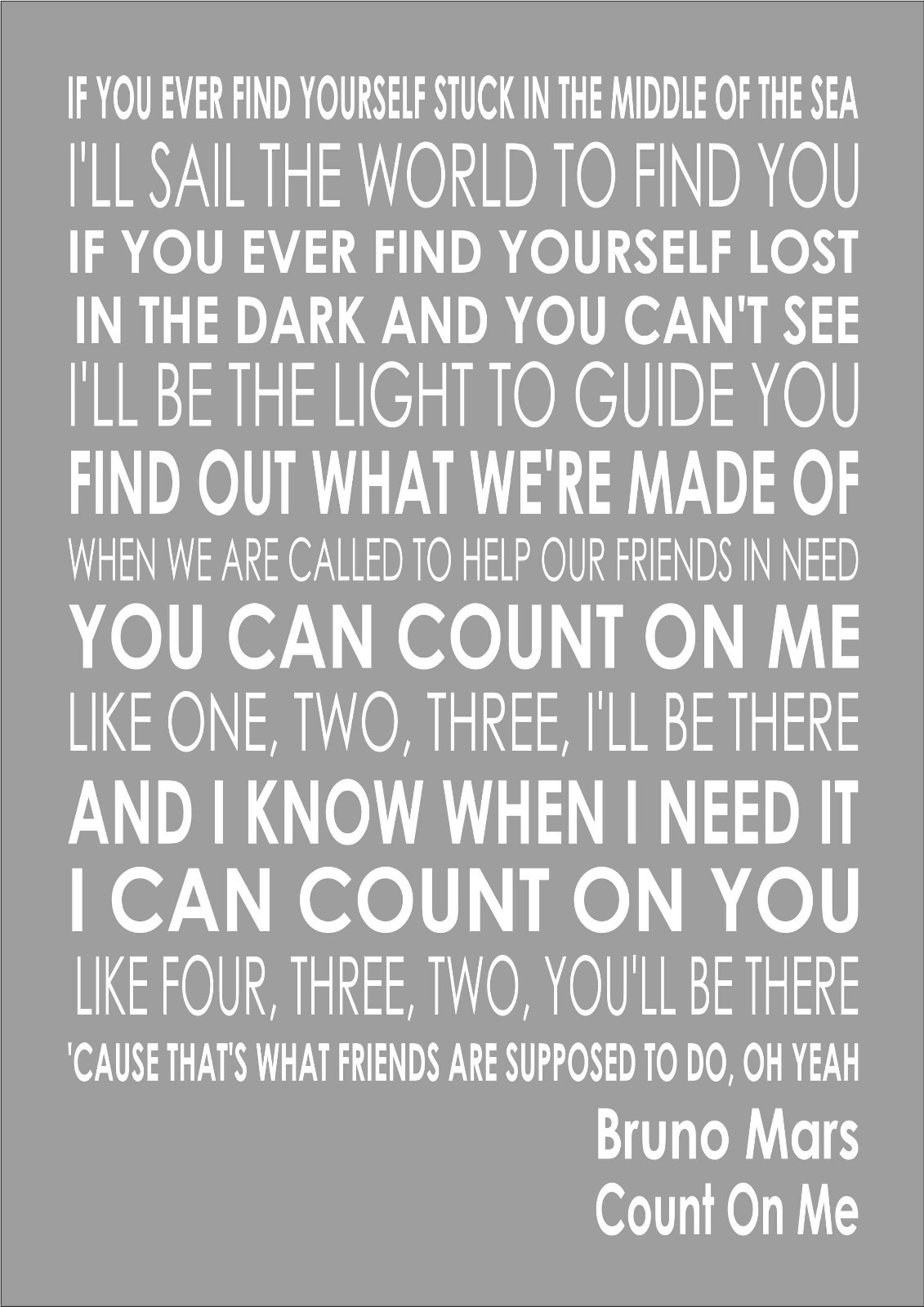 Bruno Mars Quotes Count On Me