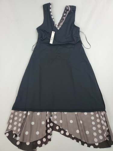 TAHARI women dress TD902020 44003 black brown white dot nylon sz M - Picture 5 of 10