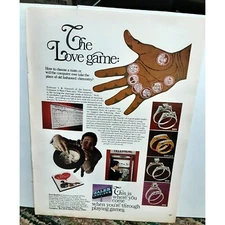 1968 Zales Jewelers The Love Game Diamonds Original Print Ad 60s