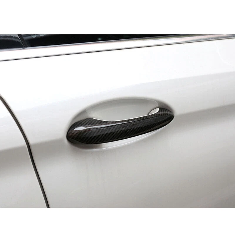 Tampa de maçaneta externa de fibra de carbono real acabamento adequado para BMW M3 M4 2021-2022 - Imagem 3 de 4